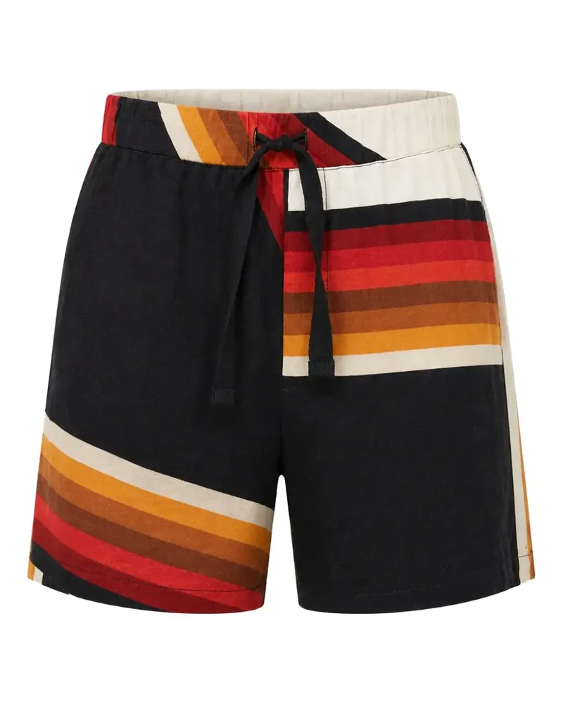 Osklen stripe-print drawstring shorts - Schwarz Schwarz