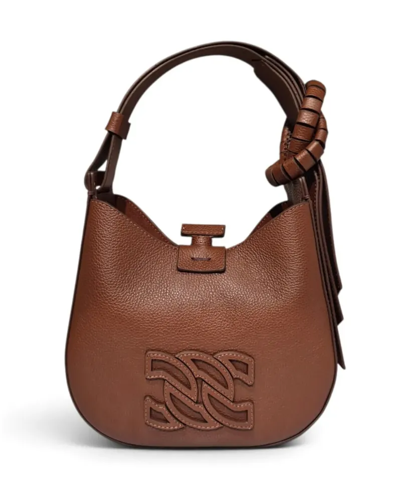 Casadei Vandome Mini-Tasche mit Logo-Patch und Knotendetail - Braun Braun