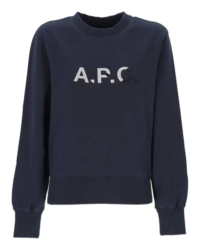 A.P.C. Pullover mit aufgesticktem Logo - Blau Blau