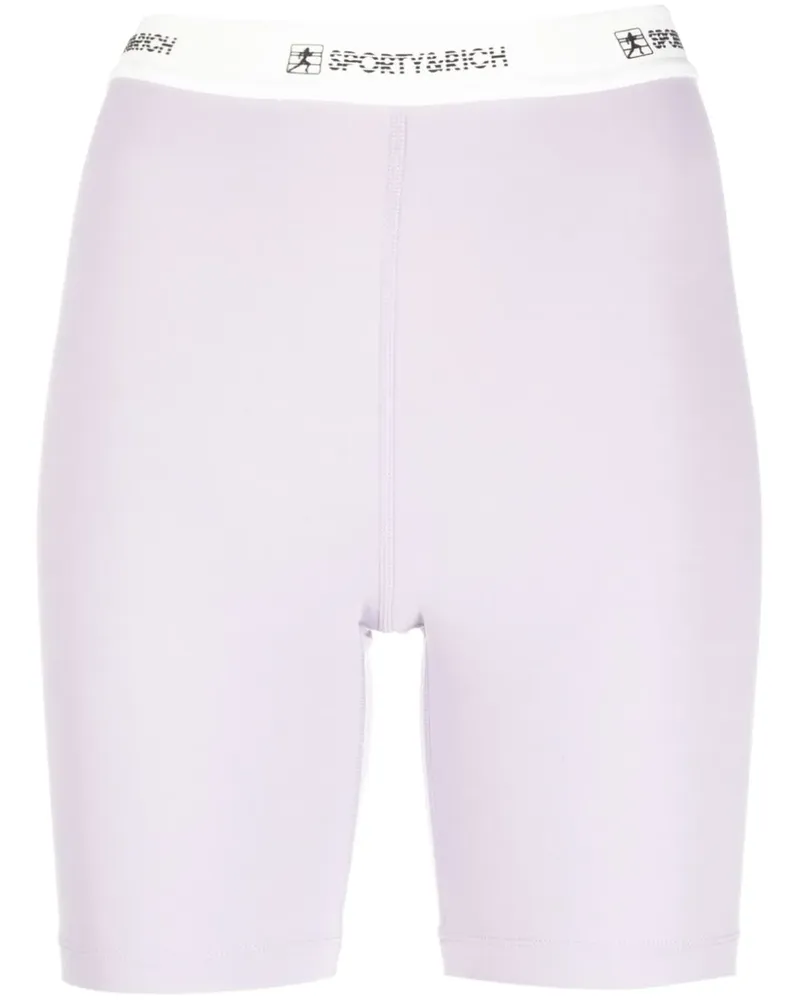 SPORTY & RICH Shorts mit Logo-Bund - Violett Violett