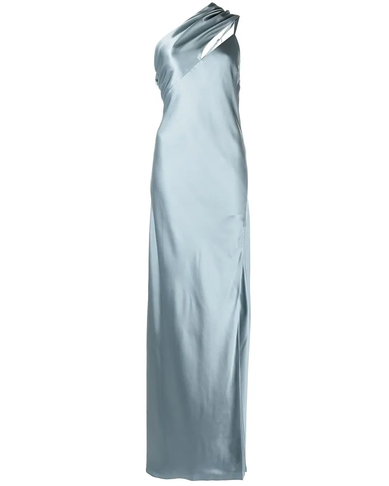 mason by michelle mason Asymmetrisches Abendkleid mit Schlitz Blau