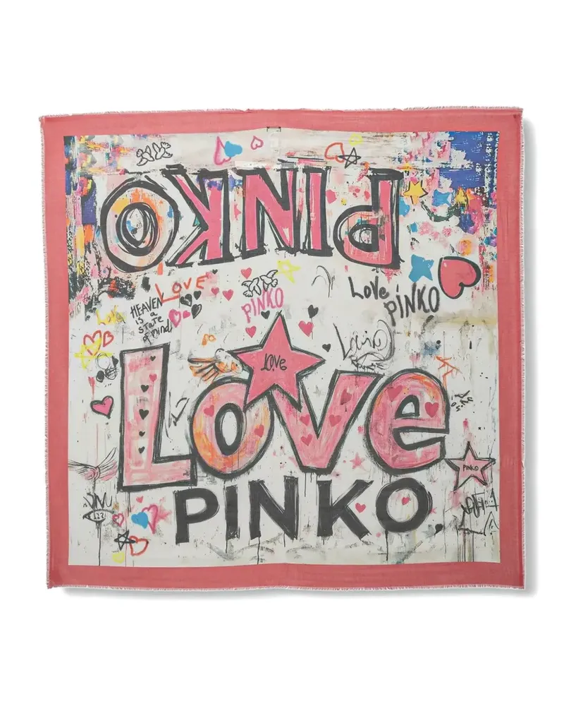 Pinko Schal mit Logo-Print - Nude Nude