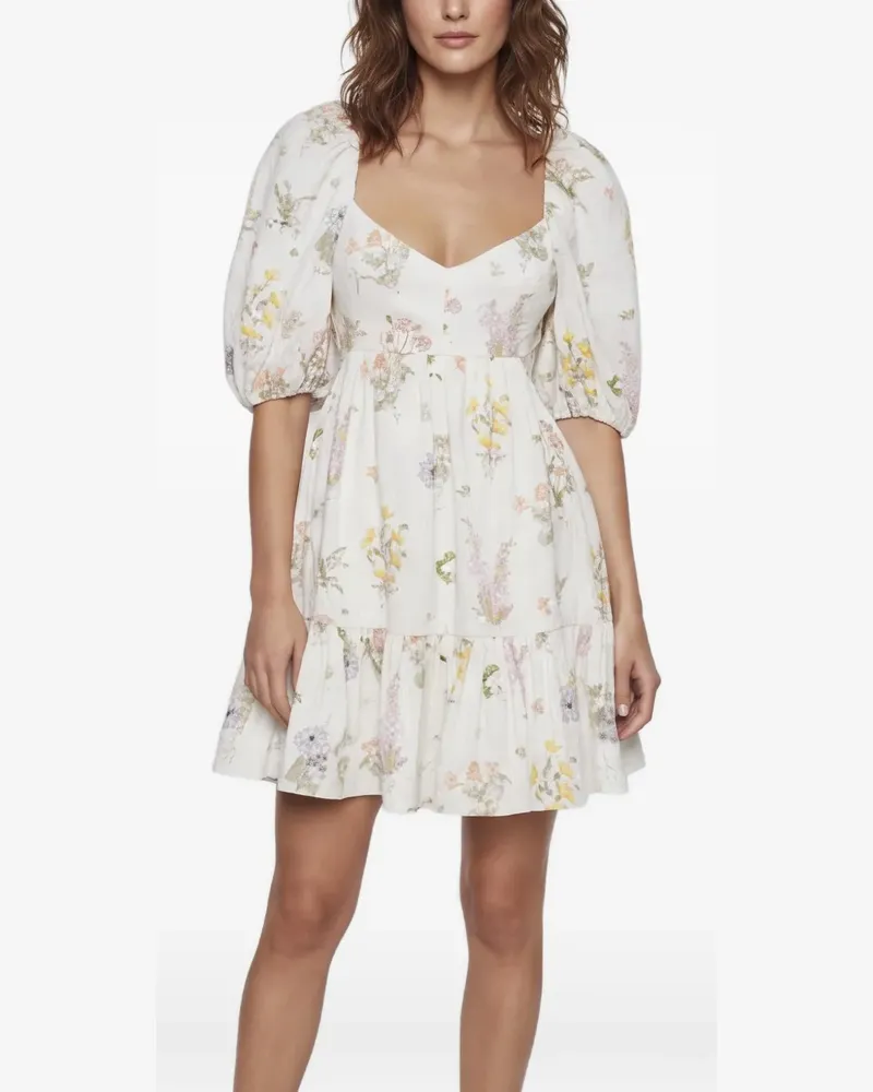 Zimmermann Gerüschtes Jeannie Minikleid - Weiß Weiß