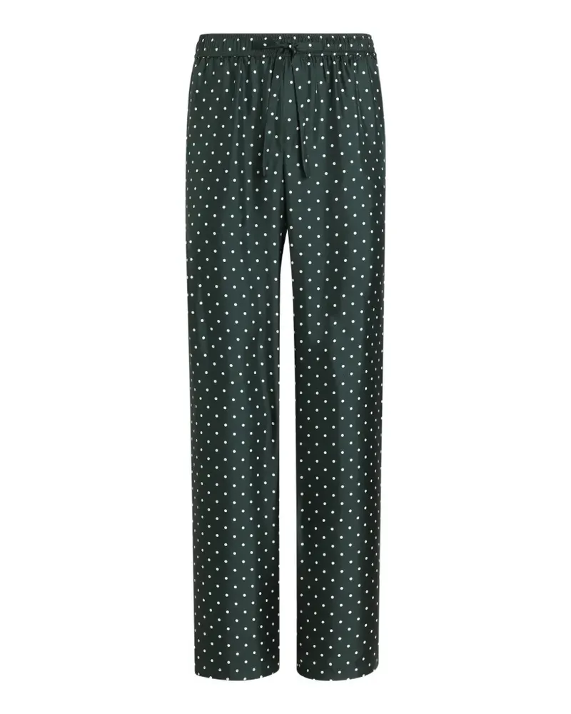 Dolce & Gabbana Vanity Seidentwill-Hose mit Polka Dots - Grün Grün