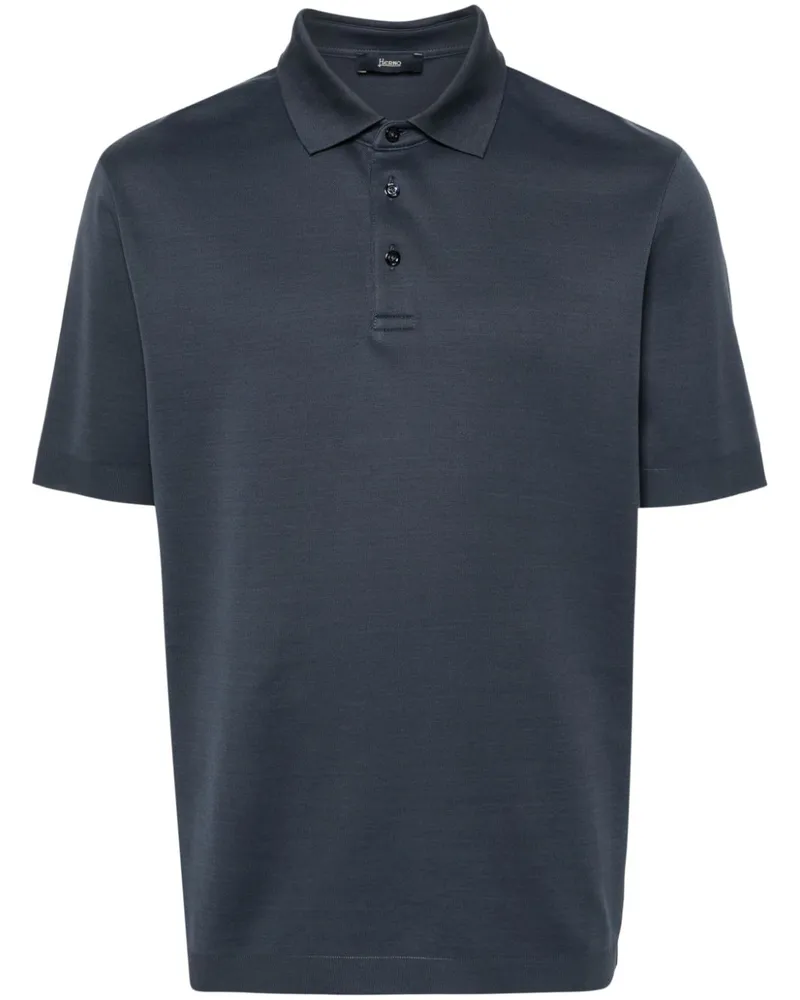 Herno Gestricktes Poloshirt - Blau Blau
