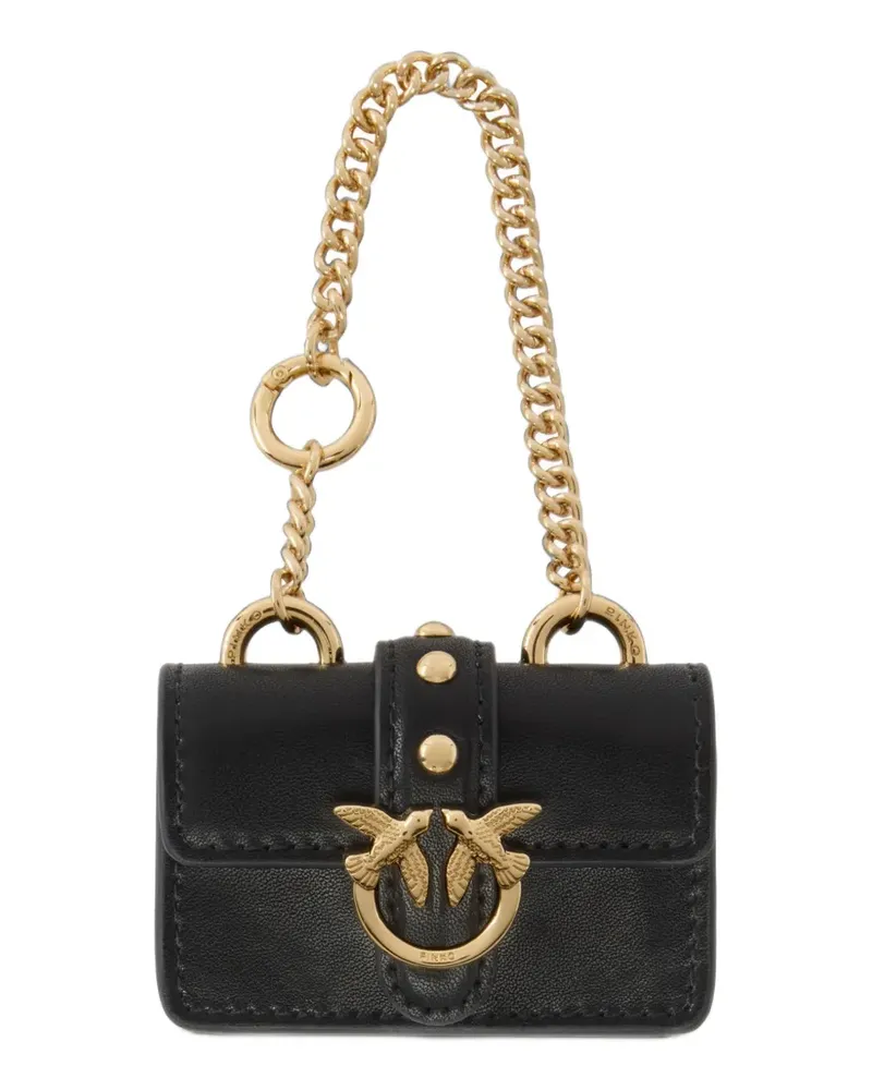 Pinko Nano Love Bag One in leather - Schwarz Schwarz
