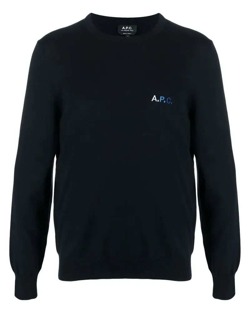 A.P.C. Sweatshirt mit Logo-Stickerei - Blau Blau