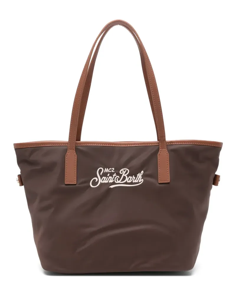 MC2 Saint Barth Mittelgroße City Tote Bag mit Logo-Stickerei - Braun Braun