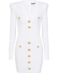 Balmain Kleid mit Zierknöpfen Weiß