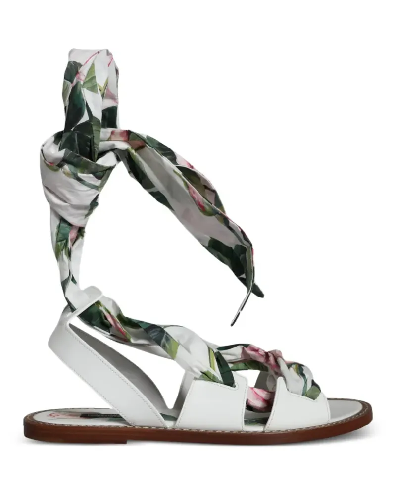 Dolce & Gabbana Portofino panelled leather sandals - Weiß Weiß