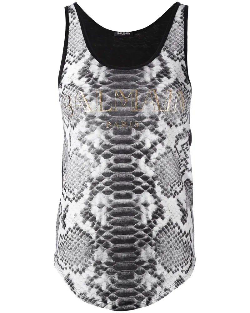 Balmain Top mit Print - Schwarz Schwarz