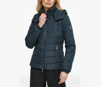 Gesteppte Kapuzenjacke - Blau