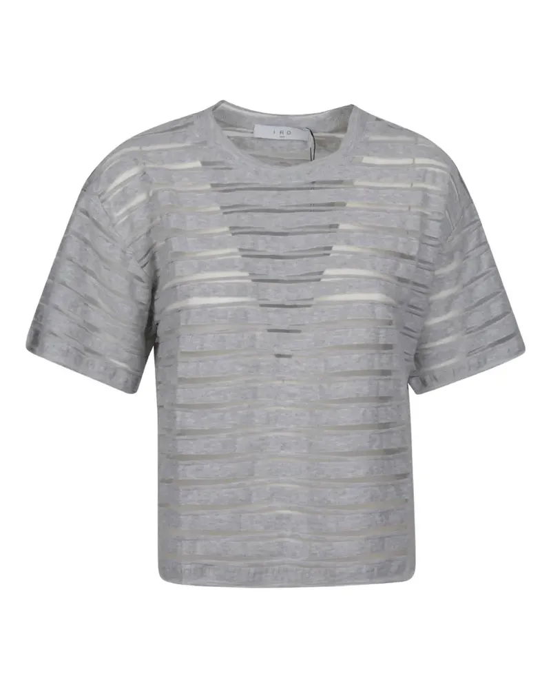 IRO sheer striped T-shirt - Grau Grau
