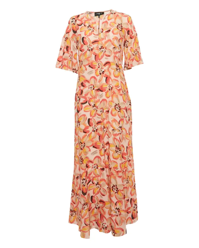 Paule Ka silk ruffled dress - Nude Nude