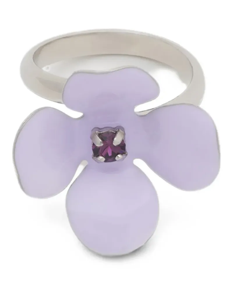 Marni purple enamel daisy ring - Silber Silber