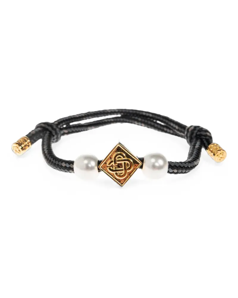 Casablanca Paris logo-plaque bracelet - Schwarz Schwarz