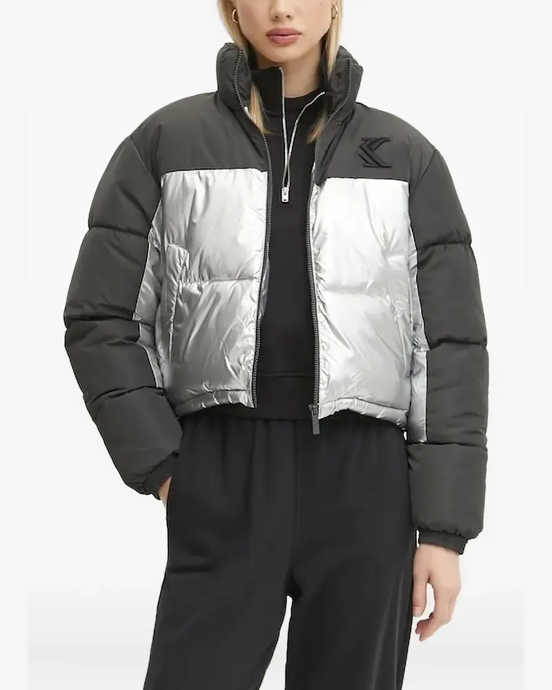 Karl Kani Steppjacke mit Metallic-Einsatz - Silber Silber
