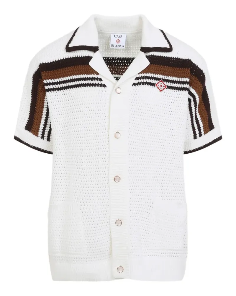 Casablanca Paris crochet-knit striped shirt - Weiß Weiß