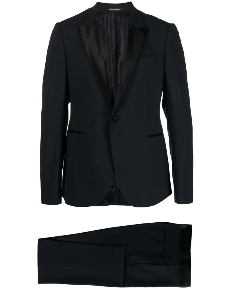 Emporio Armani Anzug mit Satinbesatz - Blau Blau