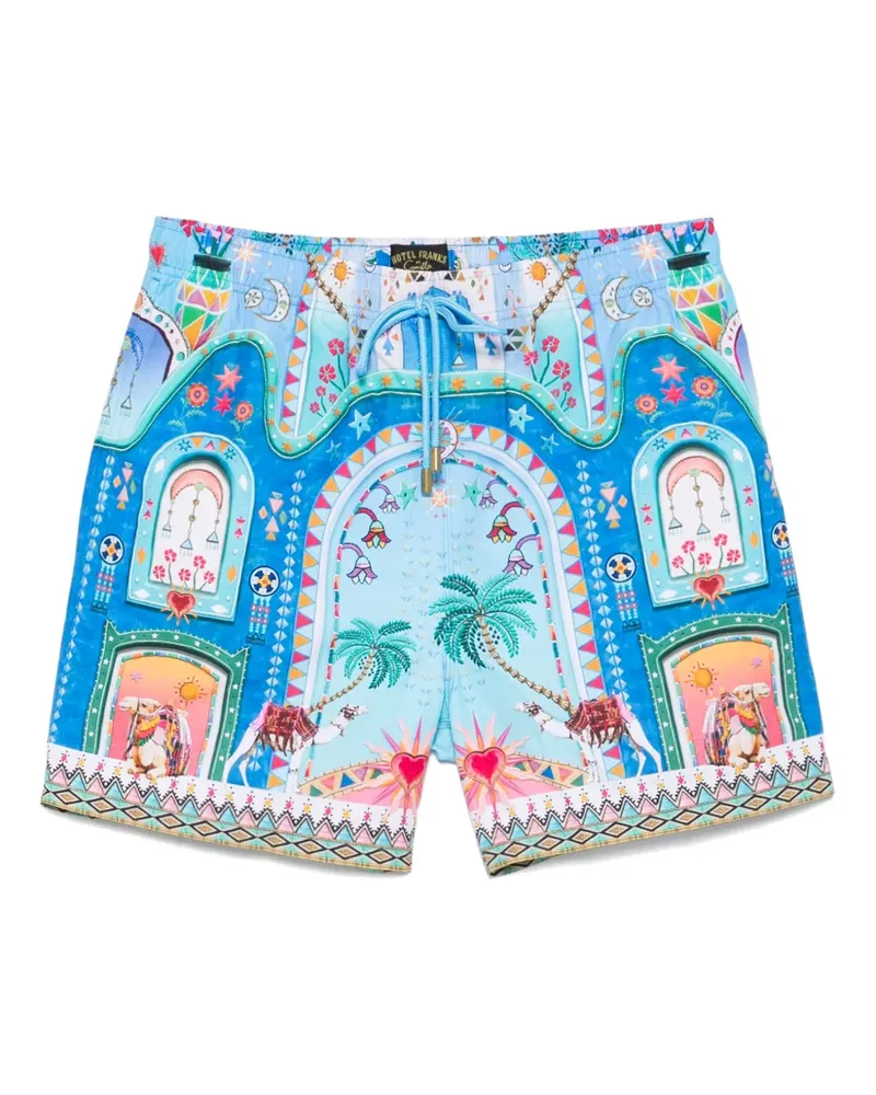 Camilla A Painted Village Badeshorts - Blau Blau