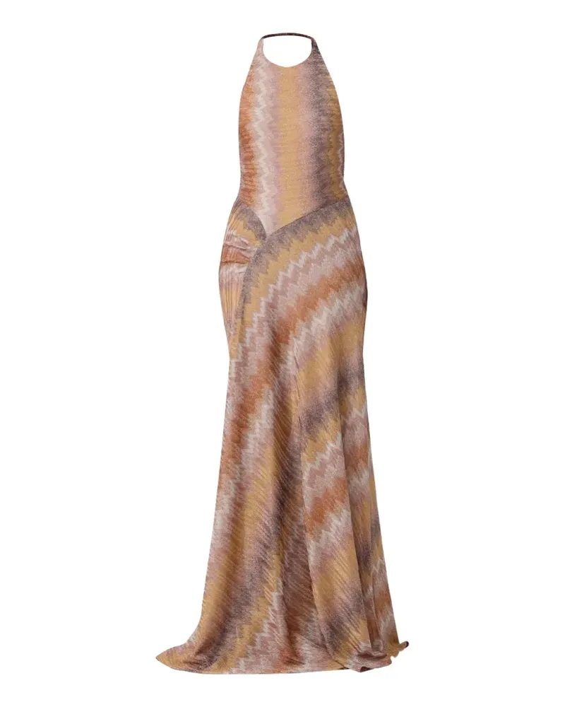 Missoni halterneck maxi dress - Orange Orange