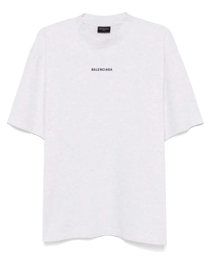 Balenciaga T-Shirt mit Logo-Stickerei - Grau Grau
