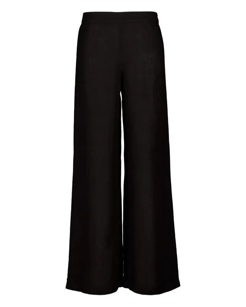 120% Lino Palazzohose aus Leinen - Schwarz Schwarz