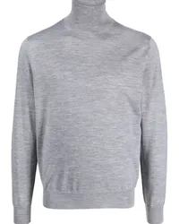 Canali Melierter Rollkragenpullover Grau