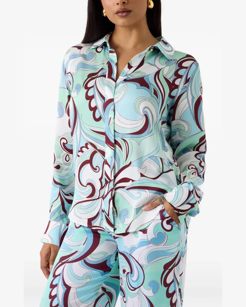 MARCIANO Los Angeles Hemd mit Wirbel-Print - Blau Blau