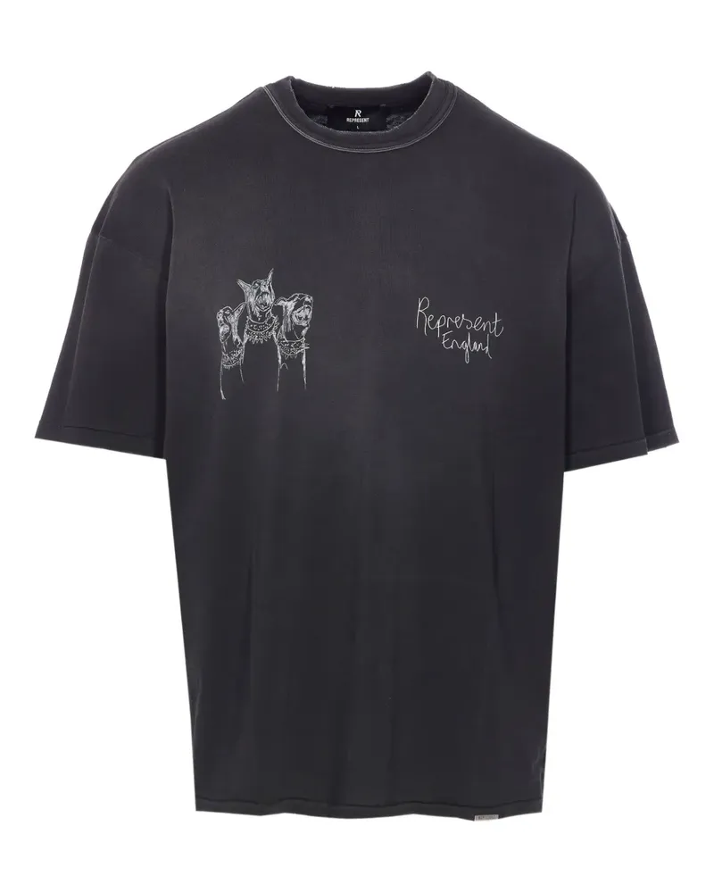 REPRESENT T-Shirt mit Hunde-Print - Schwarz Schwarz