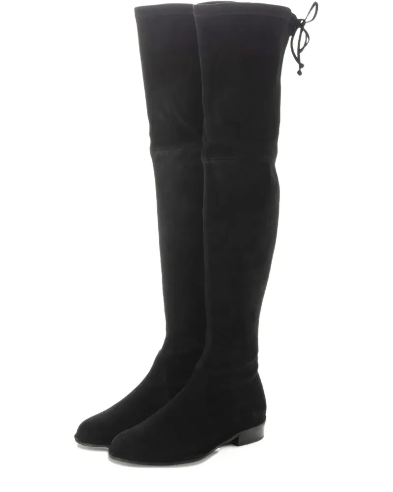 Stuart Weitzman Kniehohe Stiefel aus Wildleder - Schwarz Schwarz