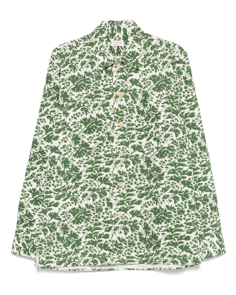 FURSAC Hemd mit Blatt-Print - Grün Grün
