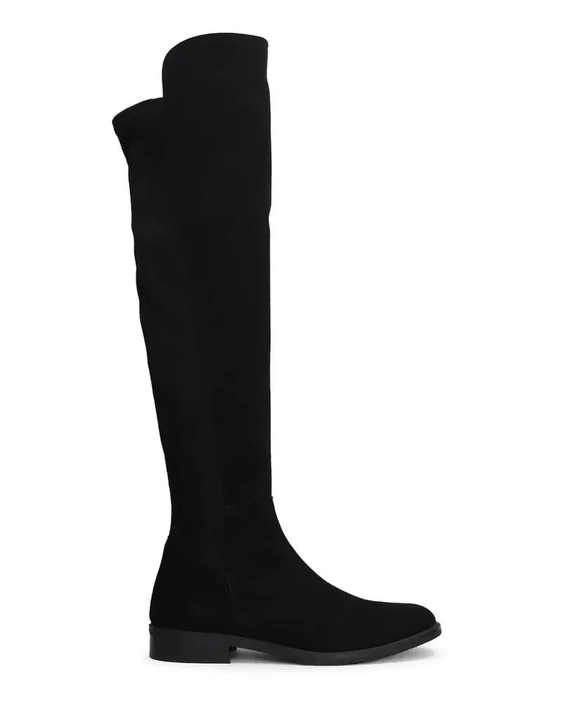 Julie Dee Overknee-Stiefel mit Wildleder-Finish - Schwarz Schwarz