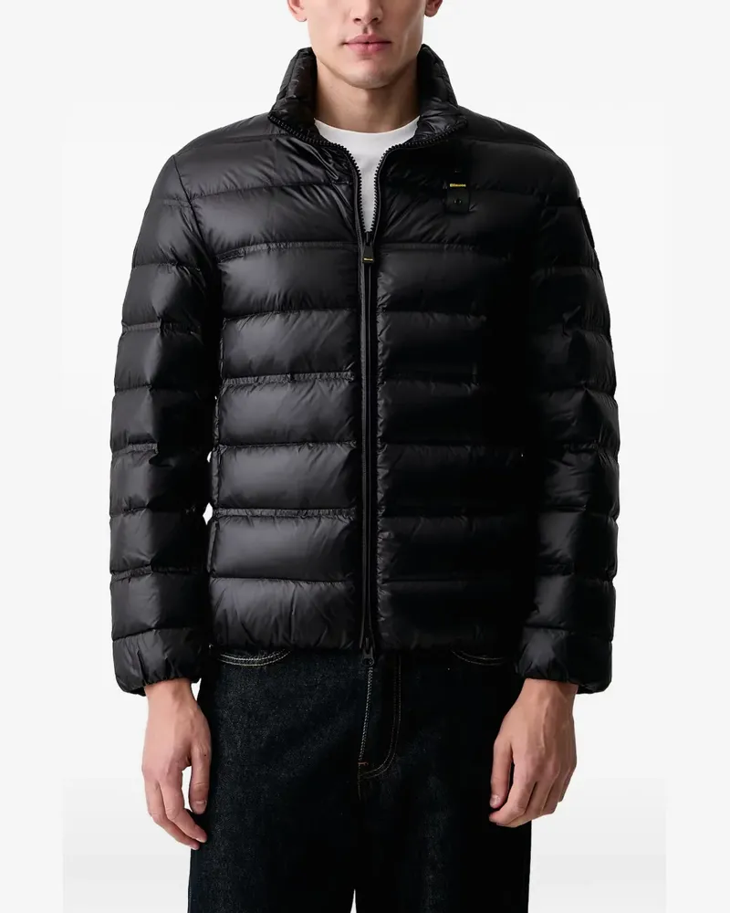 Blauer Belmont quilted high-neck jacket - Schwarz Schwarz