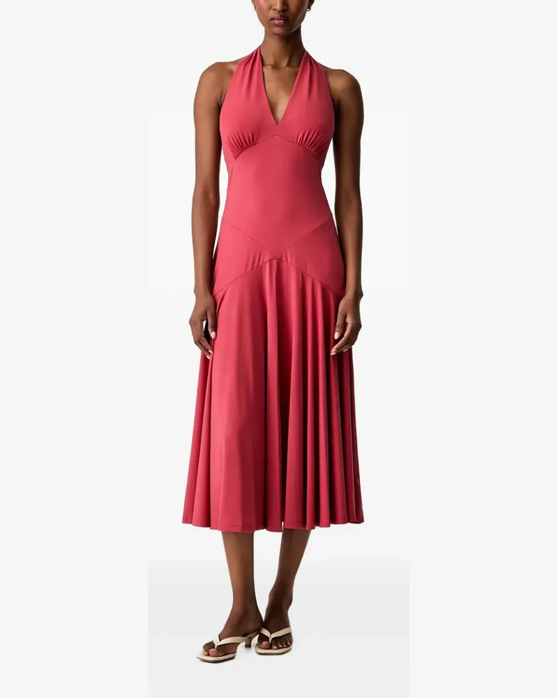 Michael Kors stretch matte jersey halter midi dress - Rot Rot