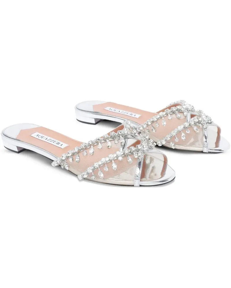 Aquazzura Temptation Crystal Sandalen 75mm - Silber Silber