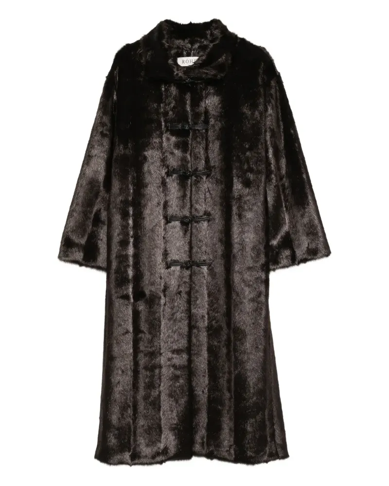 Róhe Mantel aus Faux Fur - Braun Braun