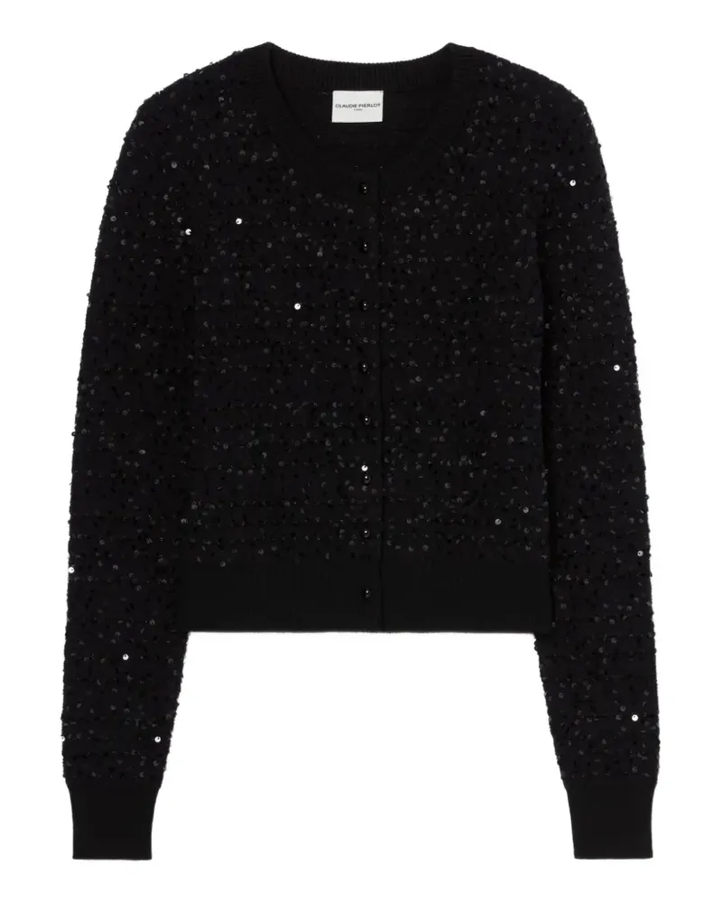 Claudie Pierlot Cardigan mit Pailletten - Schwarz Schwarz