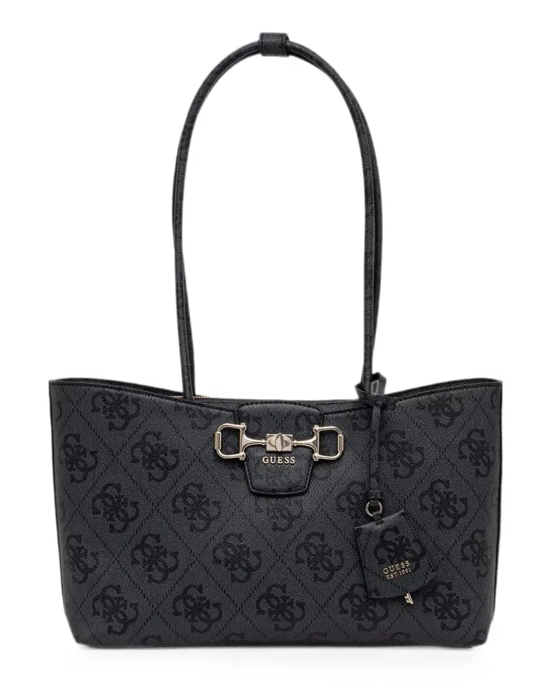 Guess Janie logo-print horsebit tote bag - Schwarz Schwarz