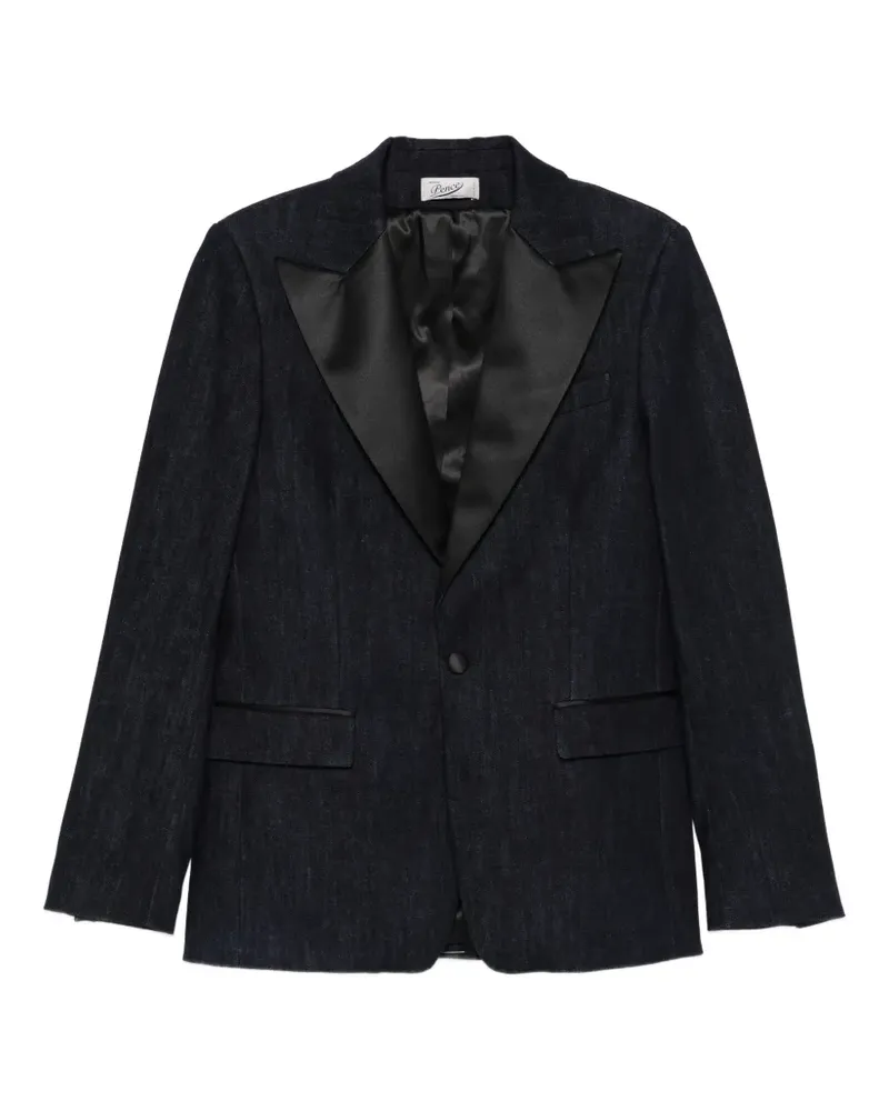 PENCE Lil satin-lapel denim blazer - Blau Blau