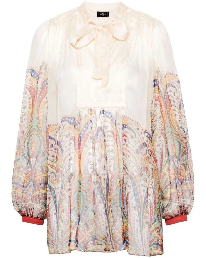 Etro Bluse aus Seide mit grafischem Print - Nude Nude