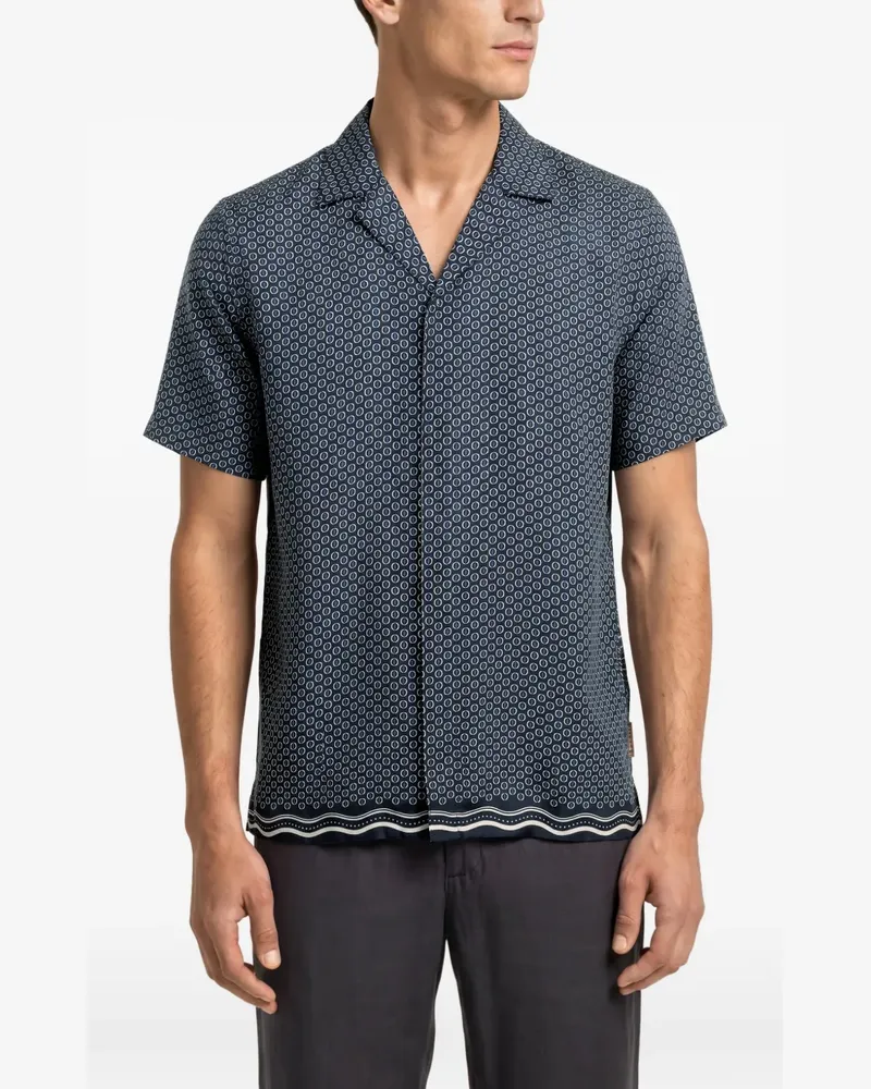 Orlebar Brown Maitan Hemd mit geometrischem Print - Blau Blau