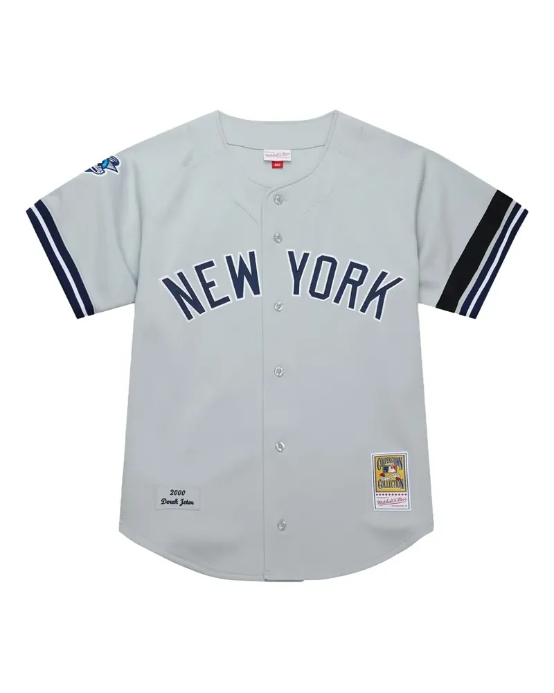 Mitchell & Ness x MLB New York Yankees 2000 Derek Jeter Hemd - Grau Grau