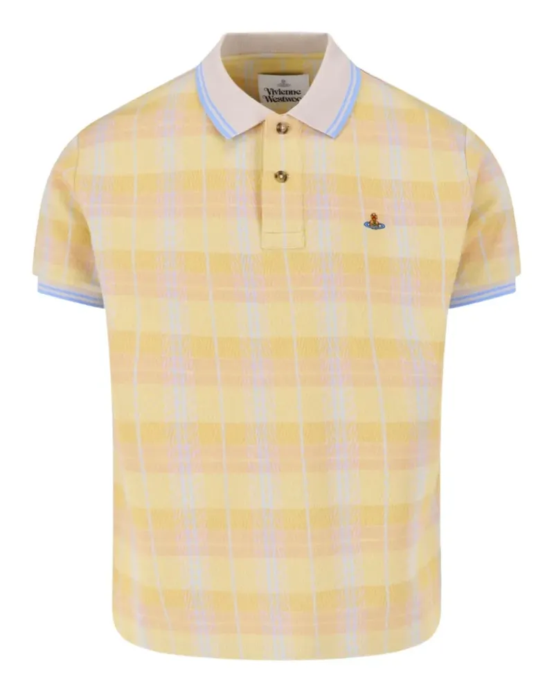 Vivienne Westwood Kariertes Poloshirt mit Orb-Stickerei - Gelb Gelb