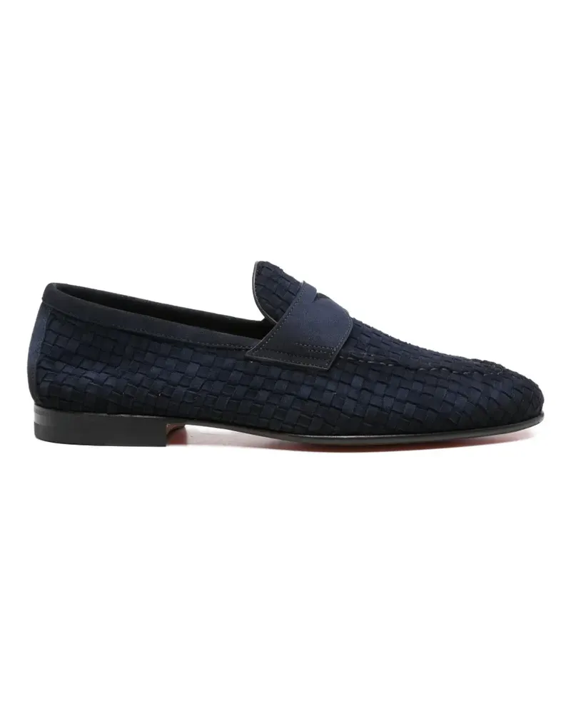 Santoni Loafer mit gewebtem Riemen - Blau Blau