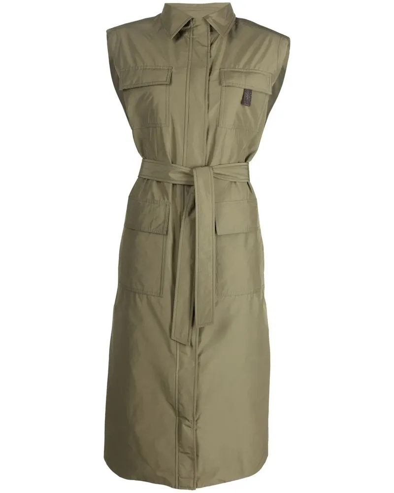 Brunello Cucinelli Ärmelloser Mantel - Grün Grün