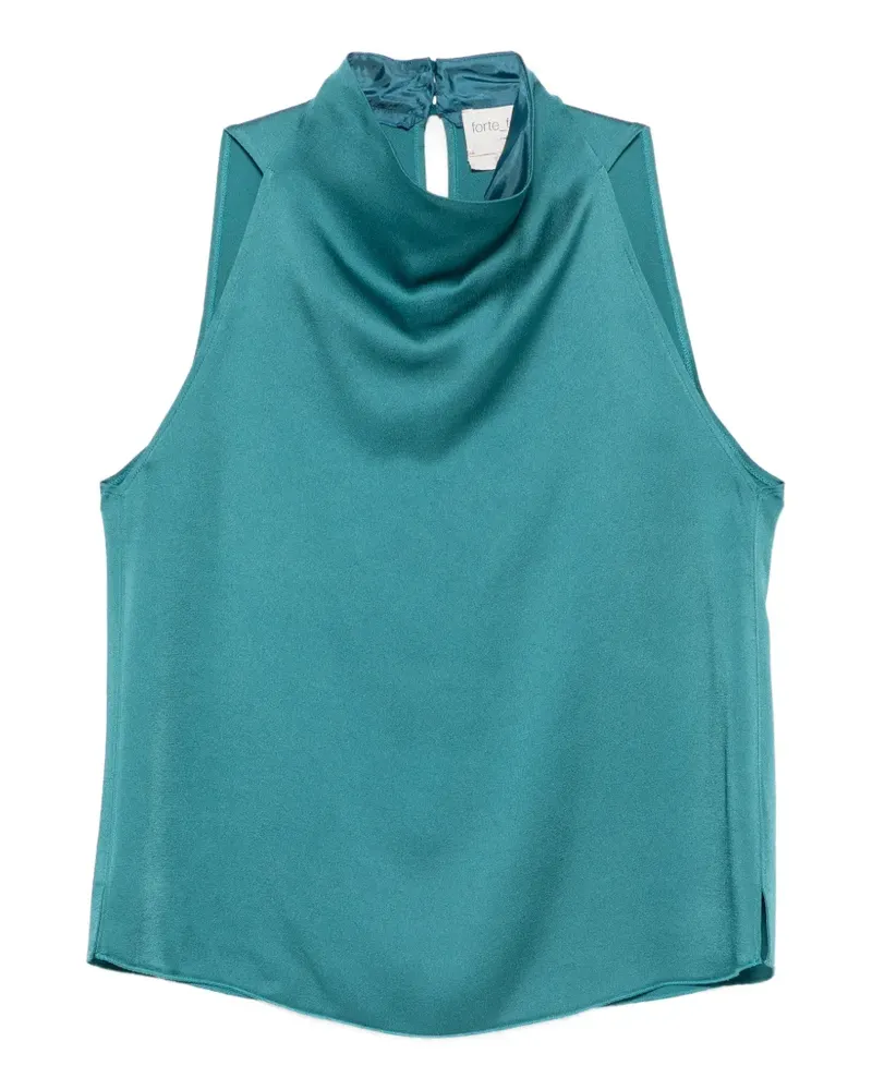 forte_forte Ärmelloses Top mit Stehkragen - Blau Blau