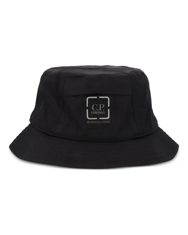 C.P. Company Fischerhut mit Logo-Print - Schwarz Schwarz