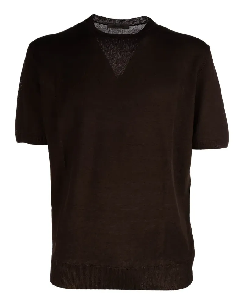 Corneliani fine-knit T-shirt - Braun Braun