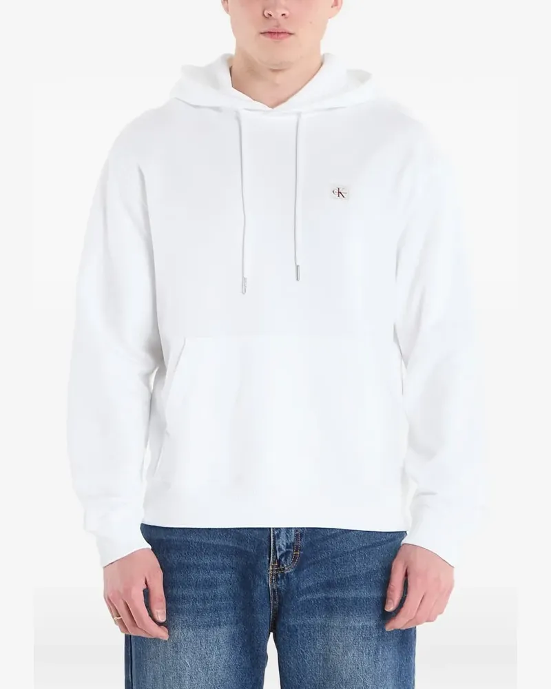 Calvin Klein Terry Monologo Hoodie - Weiß Weiß
